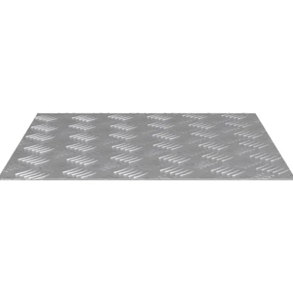 Aluminium Checker Plader 4 stk - Skridsikre Trappetrin | Størrelse: 50x50 cm | Farve: Sølv