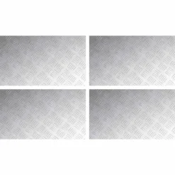 Aluminium Checker Plader 4 stk - Skridsikre Trapper | Størrelse: 70x40 cm | Farve: Sølv
