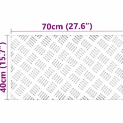 Aluminium Checker Plader 4 stk - Skridsikre Trapper | Størrelse: 70x40 cm | Farve: Sølv