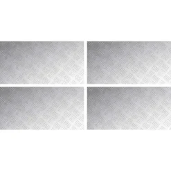Aluminium Checker Plader - Skridsikre Trappetrin | Størrelse: 80x40 cm | Farve: Sølv