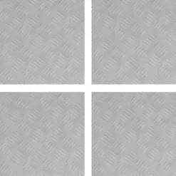 Aluminium Checker Plader 4 stk - Skridsikre Trapplik | Farve: Sølv | Størrelse: 40x40 cm