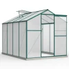 Aluminium drivhus med fundament 4,75 m² - 190 × 253 cm, inkl. 1 ovenlysvindue og skydedør, havedrivhus, tomatdrivhus