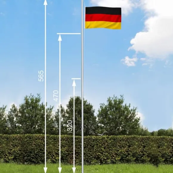 Aluminium flagstang - justerbar højde - Tyskland