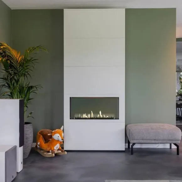 Ambiance BOW bio-ethanol tunnelovn - Hvid - Rumdeler - Højt til loftet - 3,5 KW varme