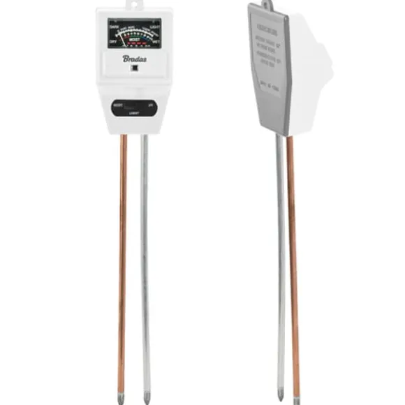 Analog kvadratmeter til måling af jordens pH, sollys og fugtighed