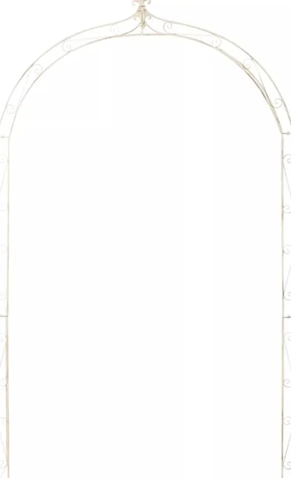 Anna Rose Arch - Rustic Country House Style Garden Arch, Antique Cream Metal, 220cm Passage Height