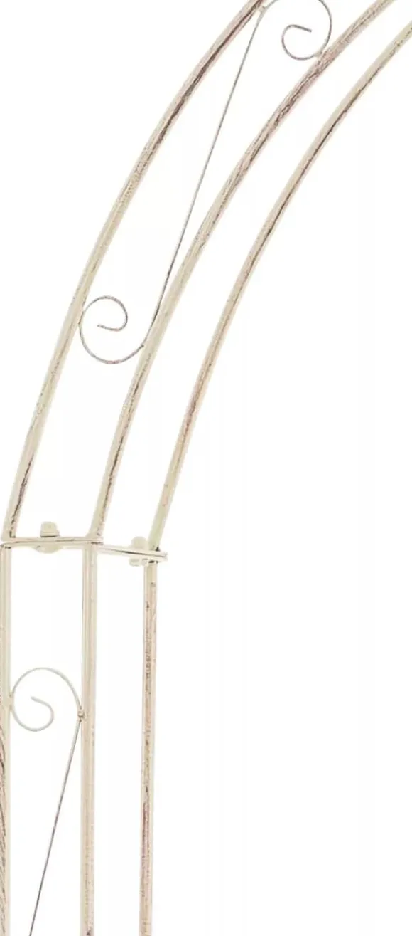 Anna Rose Arch - Rustic Country House Style Garden Arch, Antique Cream Metal, 220cm Passage Height