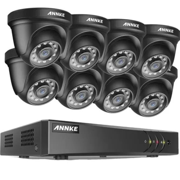 ANNKE Sikkerhedssystem, 2MP Opløsning, 8CH Indgang, HD Video Komprimering,DW81KD-58BL, 1T1T