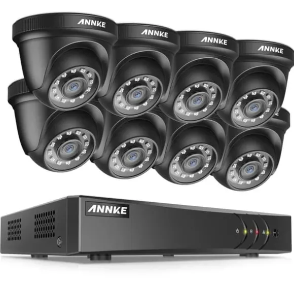 ANNKE Sikkerhedssystem, 2MP Opløsning, 8CH Indgang, HD Video Komprimering,DW81KD-58BL, 1T1T