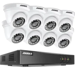 ANNKE Sikkerhedssystem, 2MP Opløsning, 8CH Indgang, HD Video Komprimering,DW81KD-58BMDW81KD-58BM, ToT