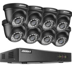 ANNKE Sikkerhedssystem, 2MP Opløsning, 8CH Indgang, HD Video Komprimering,DW81KD-58BL, ToT