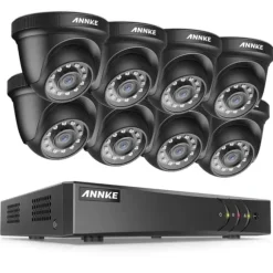 ANNKE Sikkerhedssystem, 2MP Opløsning, 8CH Indgang, HD Video Komprimering,DW81KD-58BL, Ingen