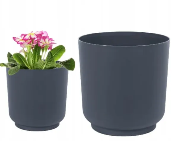 Antracit mat plastikdæksel til blomster Satina 17x16,8 cm