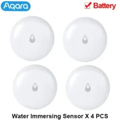Aqara Vandlækagesensor, IP67 Vandtæt Design, Langvarig Batterilevetid,4 stk. vandføler
