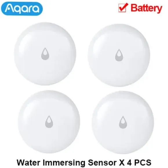 Aqara Vandlækagesensor, IP67 Vandtæt Design, Langvarig Batterilevetid,4 stk. vandføler