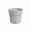 ARTEVASI CAPRI STOR rund urtepotte - Plastik - Vandbeholder - diameter 30 cm - Lysegrå - L 29,5 XP 29,5 H 28,2 cm