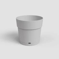 ARTEVASI CAPRI STOR rund urtepotte - Plastik - Vandbeholder - diameter 30 cm - Lysegrå - L 29,5 XP 29,5 H 28,2 cm
