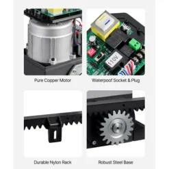 Automatisk portåbner 274x200x330 mm, 400W, Skydedør, Infrarød sensor