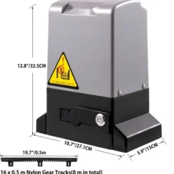 Automatisk skydeport til 1800 KG med 4 fjernbetjeninger og APP-kontrol for nem betjening.