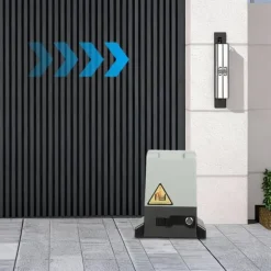 Automatisk skydeportsåbner - Portmotor - 370 W - 220 V - Fjernbetjening - 6 Tandstænger - CE-godkendt - Fail Safe