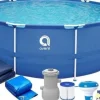 Avenli 305 cm Rund Overjordisk Pool Sæt med Pumpe til Haveentusiaster