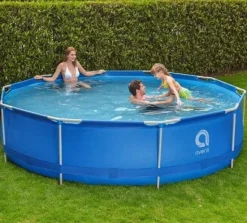 Avenli 305 cm Rund Overjordisk Pool Sæt med Pumpe til Haveentusiaster