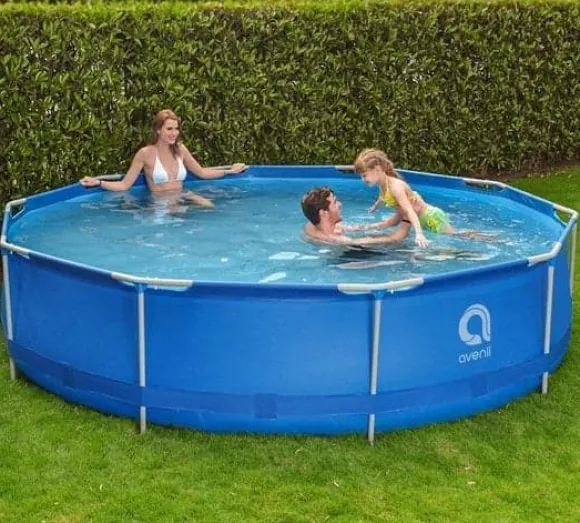 Avenli 305 cm Rund Overjordisk Pool Sæt med Pumpe til Haveentusiaster
