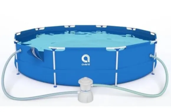 Avenli 305 cm Rund Overjordisk Pool Sæt med Pumpe & Filter til Haveelskere
