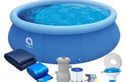 Avenli 244cm Familie Oppustelig Pool med Pumpe, Grunddække & Tilbehør