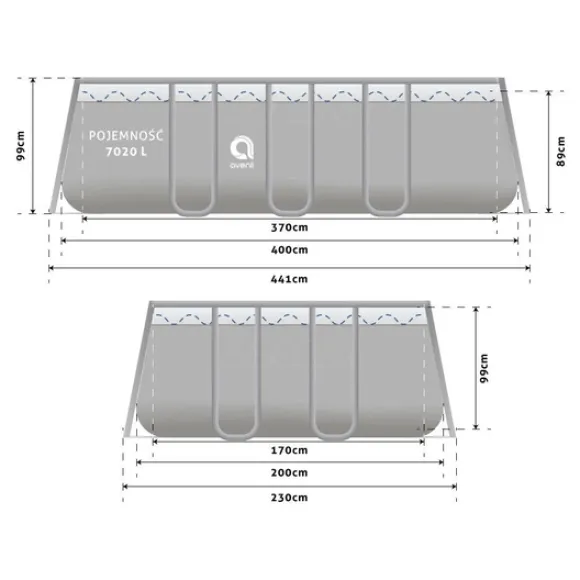 Avenli Rammepool 400X200X99 Cm med sandfilterpumpe - Komplet sæt