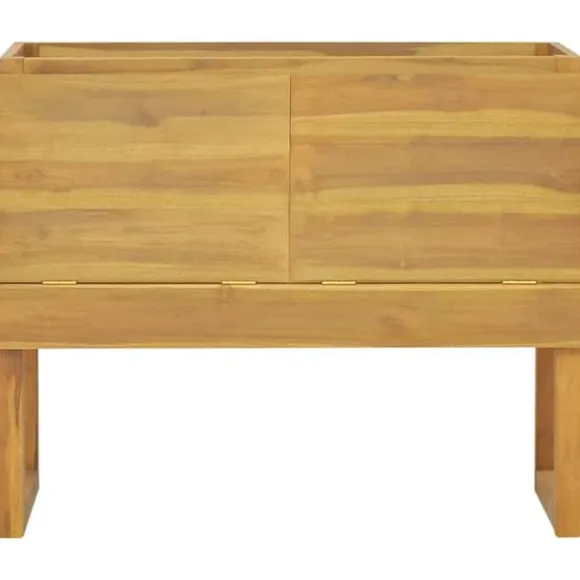Badeværelsesskab i massivt teaktræ - Elegant opbevaring | Størrelse: 90x40x75,5 cm