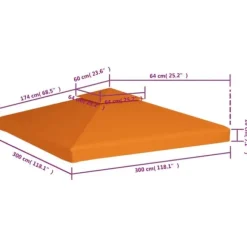 Baldakin til havepavillon 3x3 m 310 g/m² orange - Baldakin - Baldakiner - Home & Living