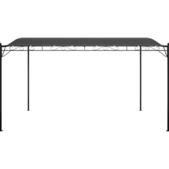 Baldakin 4x3 m - Vandafvisende polyester med stålstel | Farve: Antracitgrå | 180 g/m²