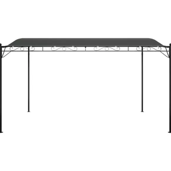 Baldakin 4x3 m - Vandafvisende polyester med stålstel | Farve: Antracitgrå | 180 g/m²
