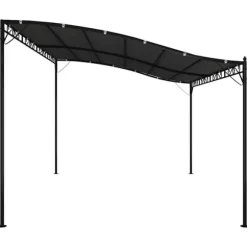 Baldakin 4x3 m - Vandafvisende polyester med stålstel | Farve: Antracitgrå | 180 g/m²