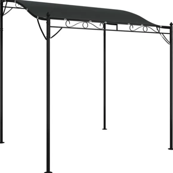 Baldakin 2x2,3 m - Vandafvisende polyester og stål | Farve: Antracitgrå | 180 g/m²