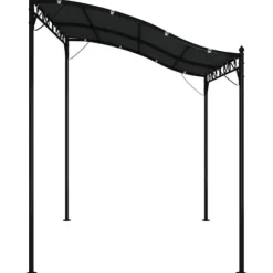 Baldakin 2x2,3 m - Vandafvisende polyester og stål | Farve: Antracitgrå | 180 g/m²