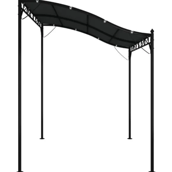Baldakin 2x2,3 m - Vandafvisende polyester og stål | Farve: Antracitgrå | 180 g/m²