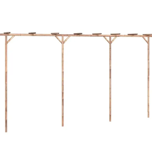 Bambus pergola - Stabil havebue | Størrelse: 385x40x205 cm