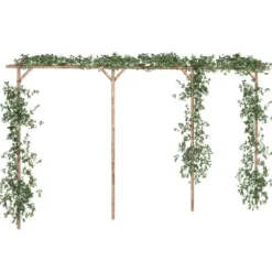 Bambus pergola - Stabil havebue | Størrelse: 385x40x205 cm