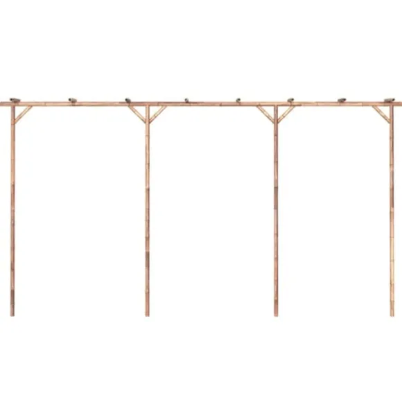 Bambus pergola - Stabil havebue | Størrelse: 385x40x205 cm