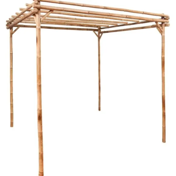 Bambus pergola til haven - Stabil base til klatreplanter | Størrelse: 170x170x220 cm