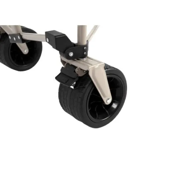 Beach Wagon, foldevogn 220 lbs med store hjul, holdbar 300L foldbar havevogn med terrænhjul og drikkeholder, beige