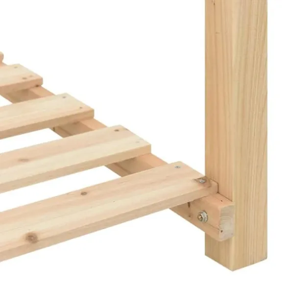 Beige blomsterkrukke med hylde i massivt fyrretræ | Størrelse: 111 x 37 x 76.5 cm