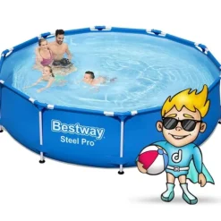 Bestway - overjordisk pool - 305x76cm - komplet pool - blå