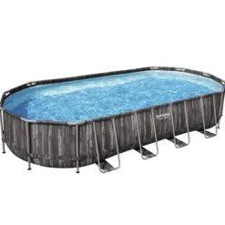 Bestway ovalt swimmingpool 7,32x3,66x1,22 m - Havepool | Farve: Blå | Størrelse: 7,32x3,66x1,22 m