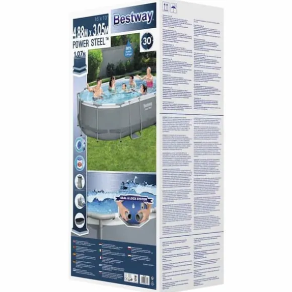Bestway Power Steel oval swimmingpoolsæt | Størrelse: 488x305x107 cm