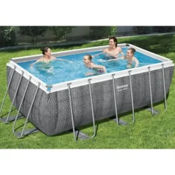 Bestway Power Steel swimmingpoolsæt rektangulær 412x201x122 cm