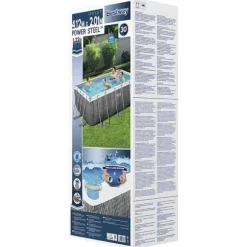 Bestway Power Steel swimmingpoolsæt rektangulær 412x201x122 cm