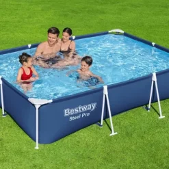 Bestway Rectangular Steel Pro Swimming Pool - 300 x 201 x 66 cm - Blå - Inklusive Tilbehør CB16